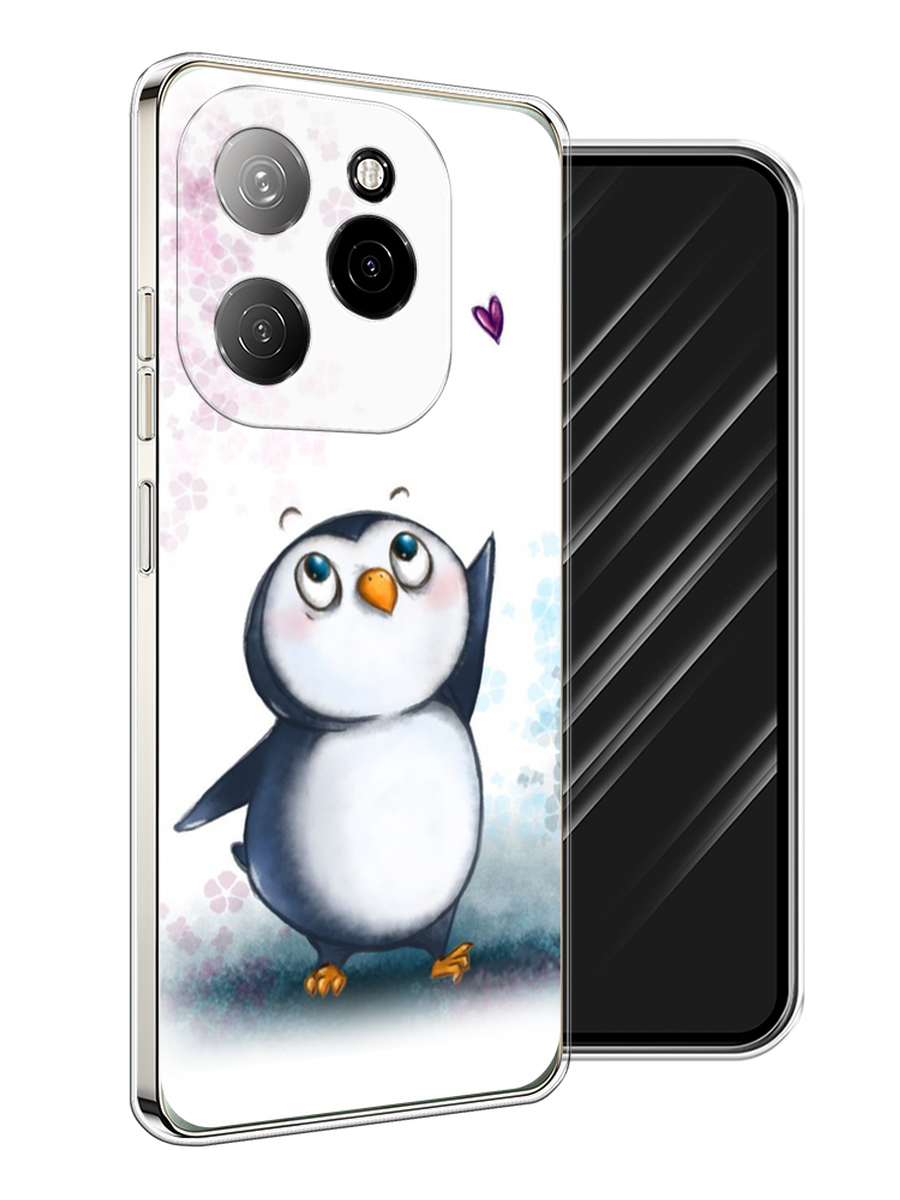 

Чехол Awog на Tecno Spark 20 Pro 5G "Пингвин и сердечко", Белый, 305750-1