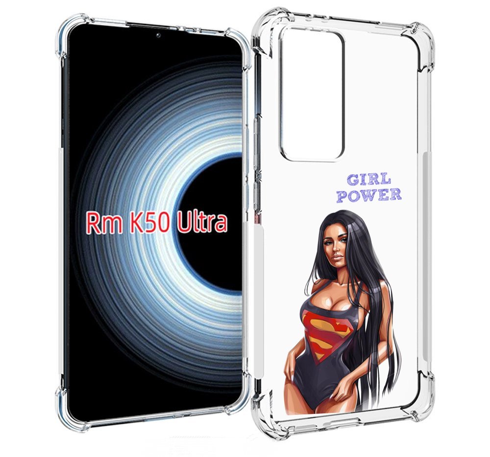 

Чехол MyPads Девушка-супермен женский для Xiaomi 12T / Redmi K50 Ultra, Прозрачный, Tocco