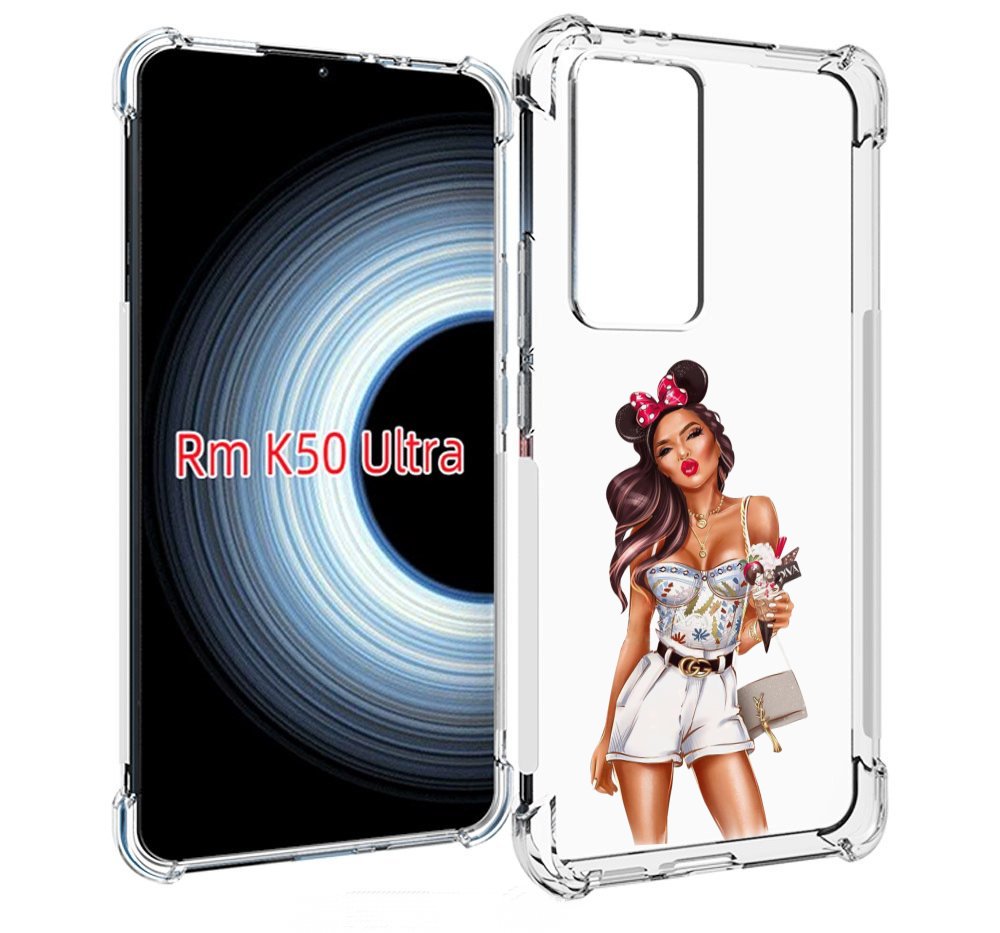 

Чехол MyPads Девушка-микки для Xiaomi 12T / Redmi K50 Ultra, Прозрачный, Tocco