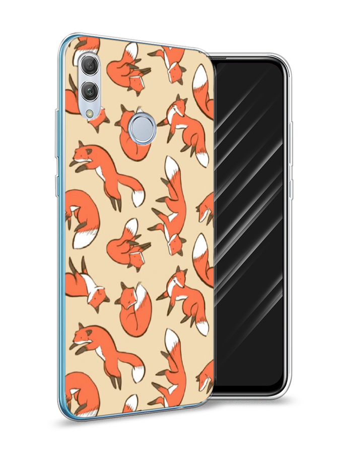 

Чехол Awog на Huawei P Smart 2019 "Лисички фон", Бежевый;оранжевый;белый, 67250-3