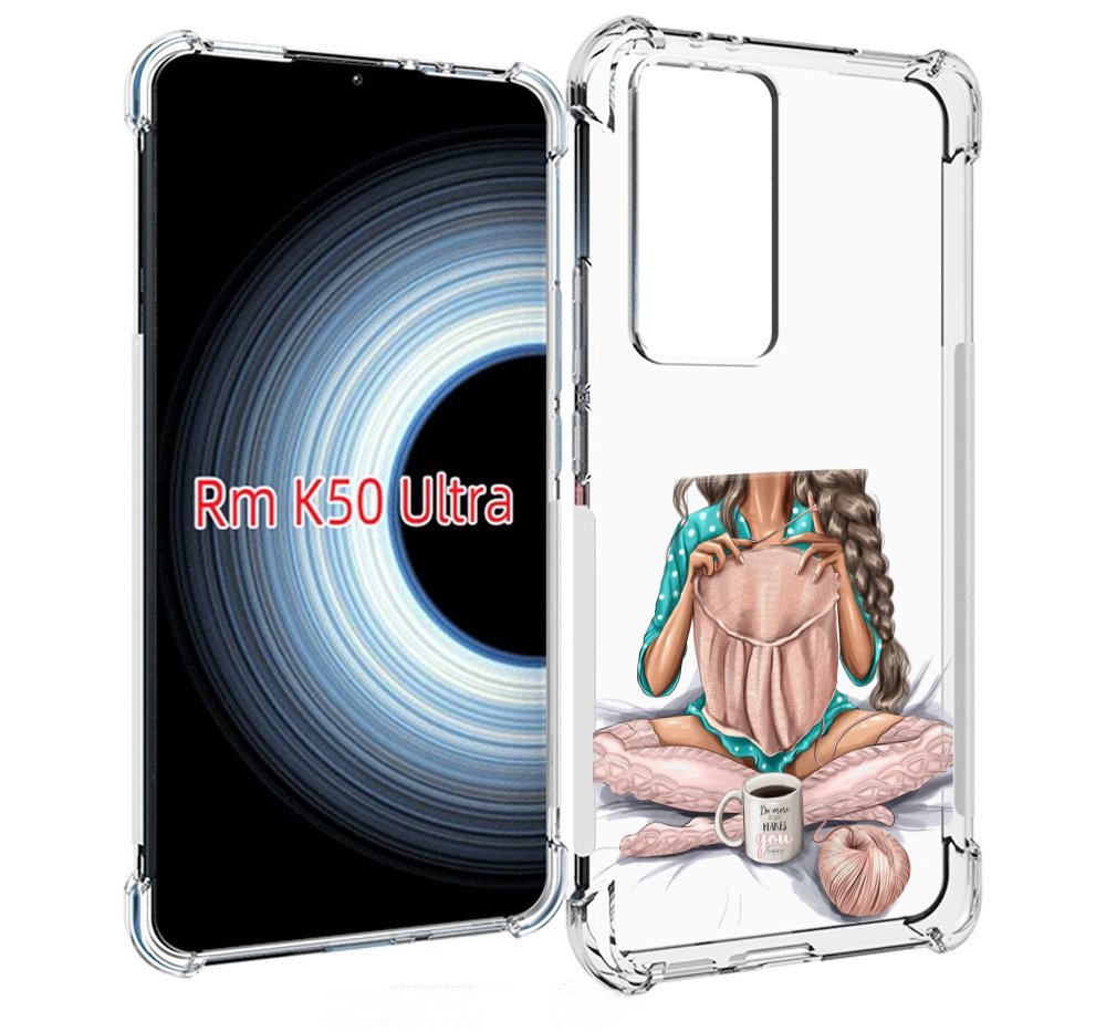 

Чехол MyPads Девушка-вяжет женский для Xiaomi 12T / Redmi K50 Ultra, Прозрачный, Tocco