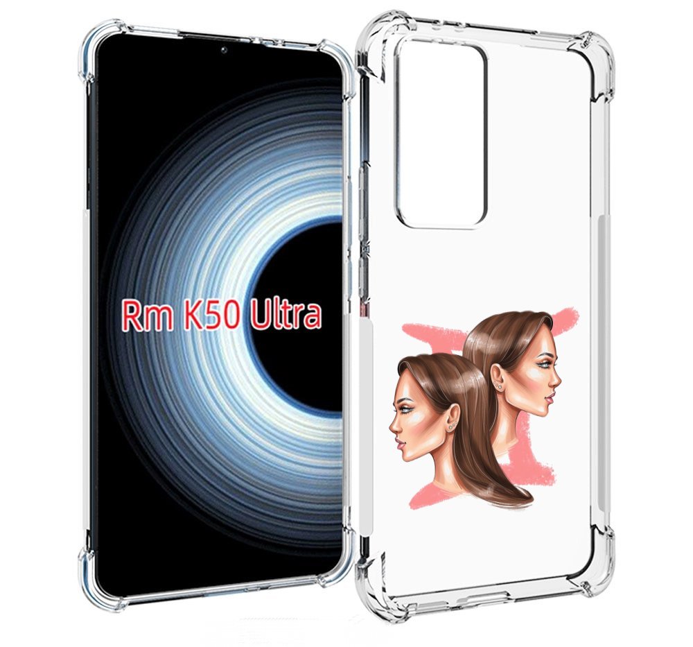 

Чехол MyPads Девушка-Близнецы женский для Xiaomi 12T / Redmi K50 Ultra, Прозрачный, Tocco