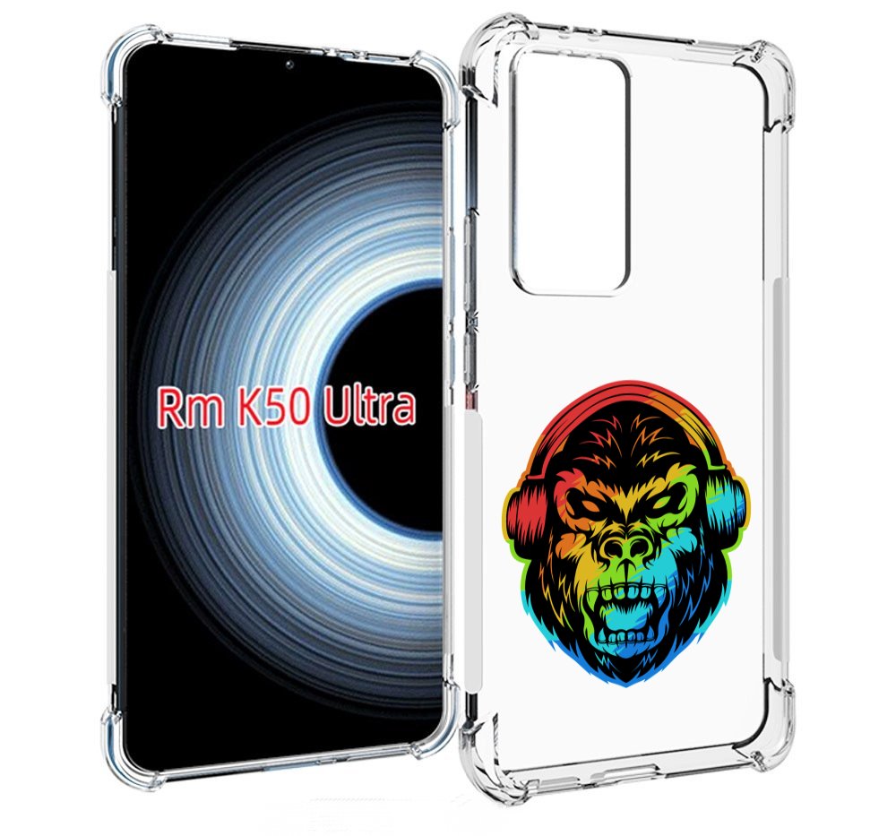 Чехол MyPads Горилла-в-наушниках для Xiaomi 12T / Redmi K50 Ultra