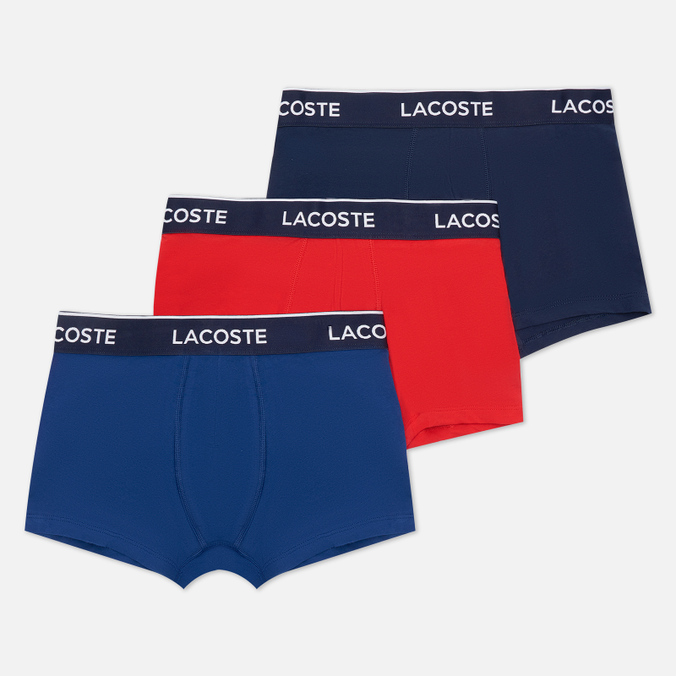 Комплект мужских трусов Lacoste Underwear 3-Pack Boxer Casual комбинированный, Размер M