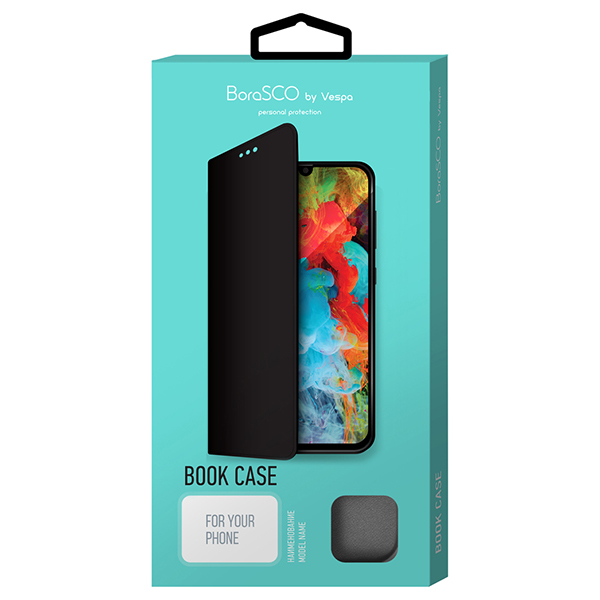 фото Чехол borasco book case для redmi note 9pro/9s, черный (38916)