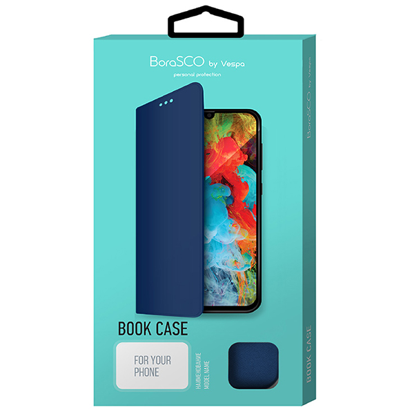 фото Чехол borasco book case для redmi note 9pro/9s, синий (38915)