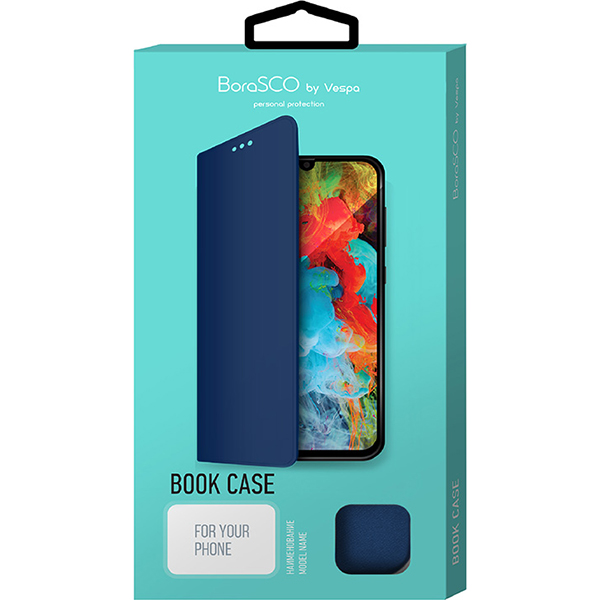 фото Чехол borasco book case для redmi note 10/10s, синий (40077)