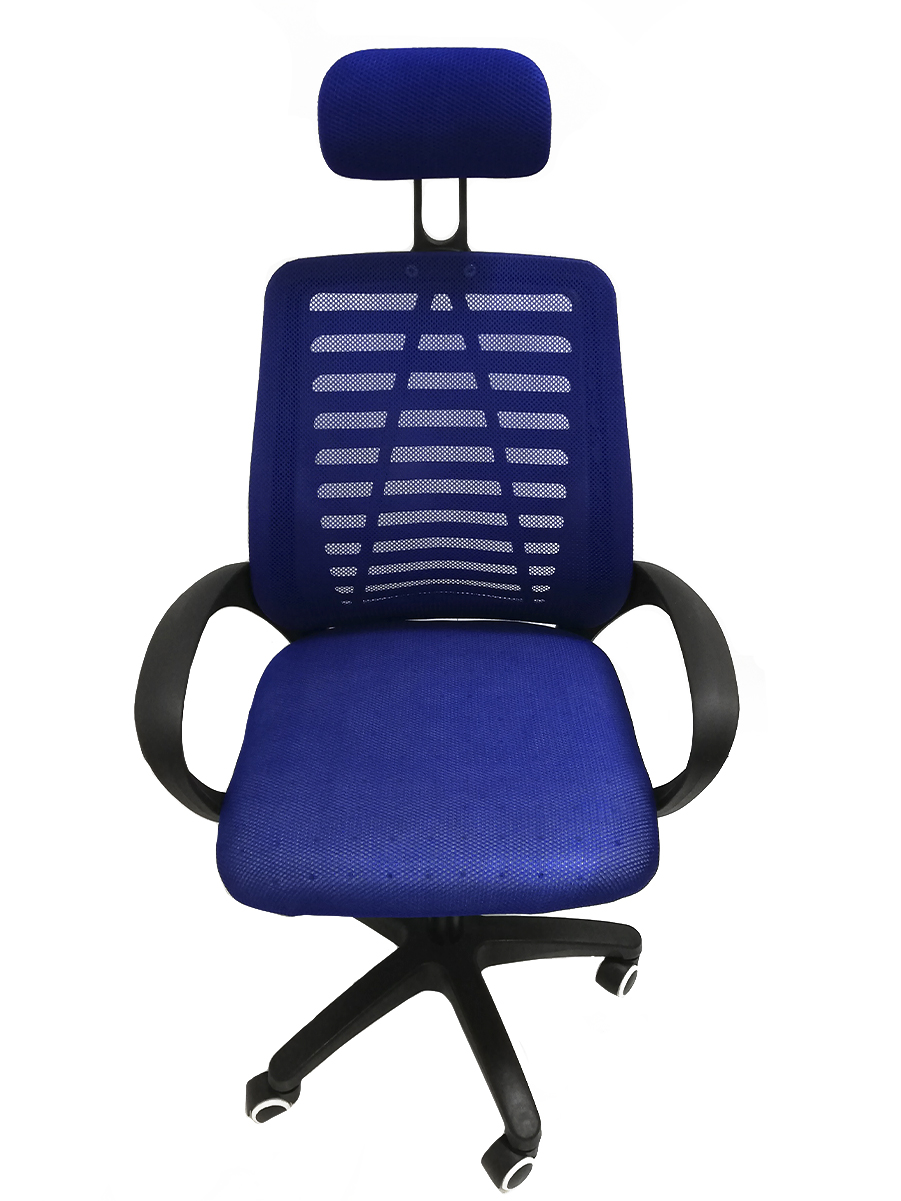 фото Компьютерное офисное кресло с подголовником и подлокотниками urm оптимум, синее