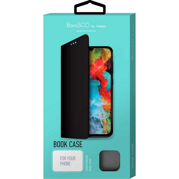 фото Чехол borasco book case для redmi 9a, черный (39184)