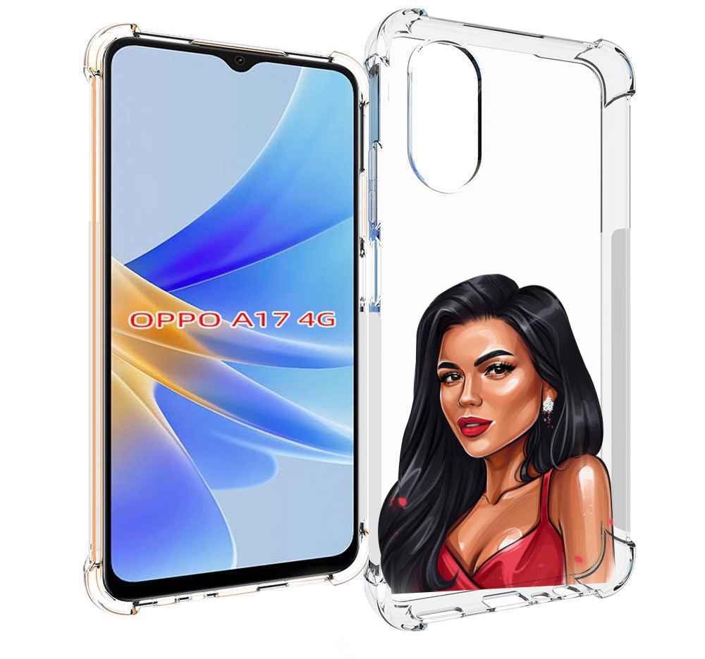 

Чехол MyPads Брюнетка-в-красном-платье для OPPO A17, Прозрачный, Tocco