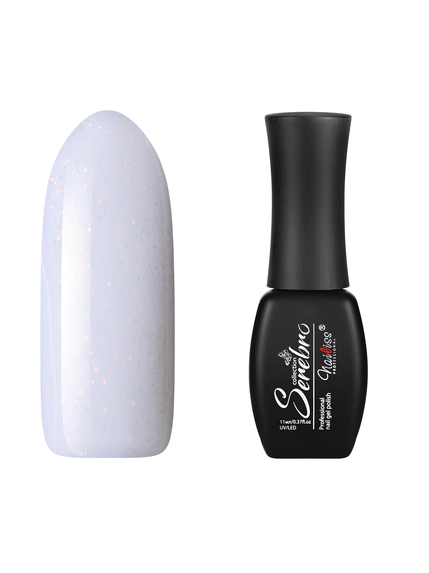 Гель-лак для ногтей Serebro с блестками, гипоаллергенный, плотный, молочный белый, 11 мл шкаф вегас мдф 3 двери белый глянец