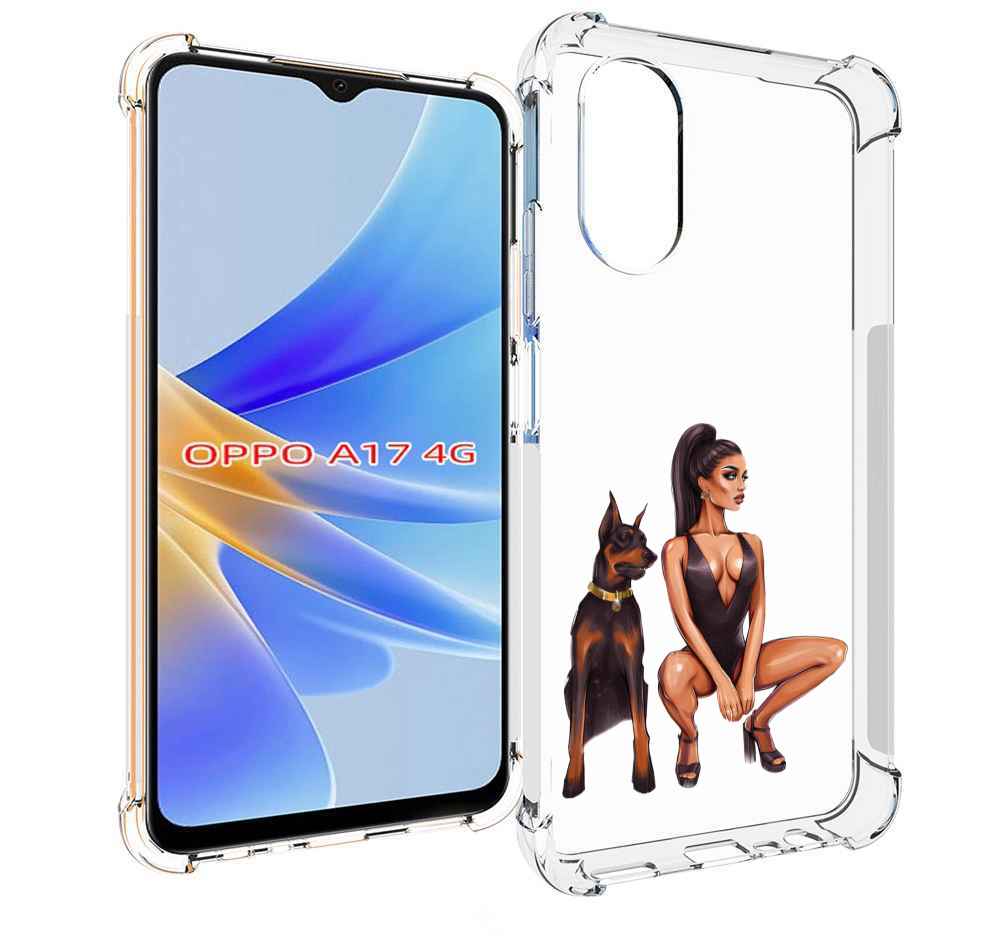 

Чехол MyPads Борзая-девушка для OPPO A17, Прозрачный, Tocco
