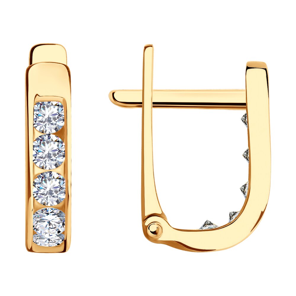 

Серьги из красного золота Diamant 31-120-01233-1, фианит, 31-120-01233-1
