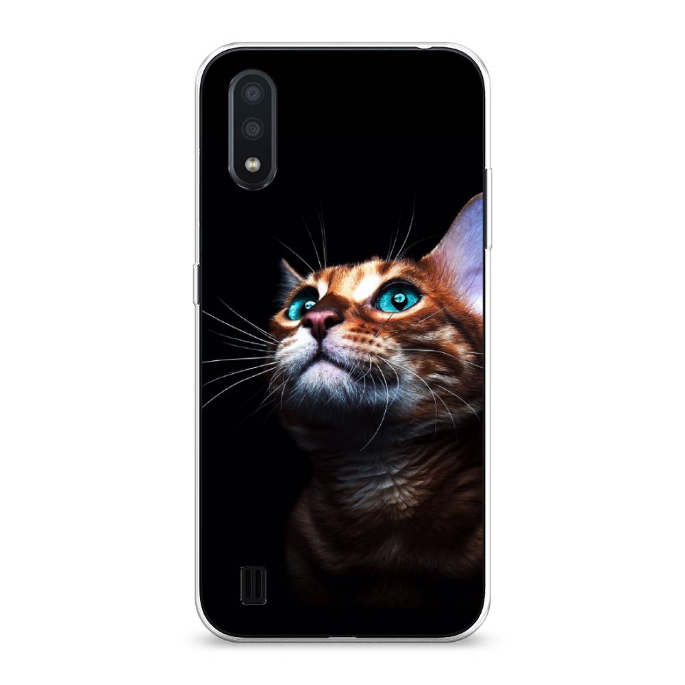 

Чехол Awog на Samsung Galaxy A01 "Мечтательный кот", Разноцветный, 29550-1