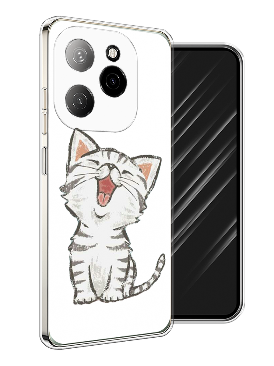

Чехол Awog на Tecno Spark 20 Pro 5G "Котенок рисованный", Серый;белый, 305750-1