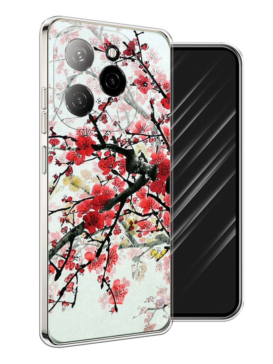 

Чехол Awog на Tecno Spark 20 Pro 5G "Сакура", Розовый;черный, 305750-1