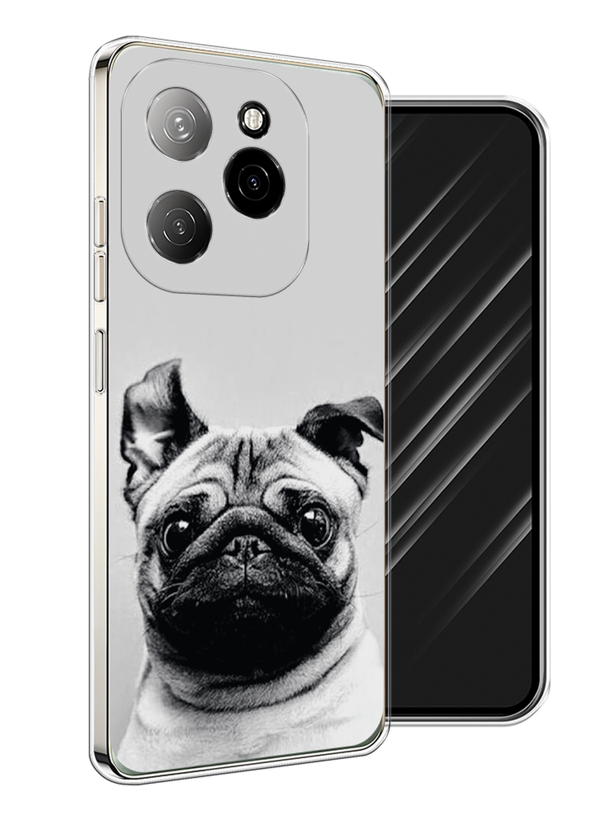 

Чехол Awog на Tecno Spark 20 Pro 5G "Ушастый мопс", Серый, 305750-1