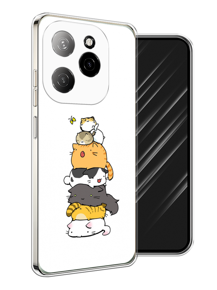 

Чехол Awog на Tecno Spark 20 Pro 5G "Бутерброд из котиков", Коричневый;белый;серый, 305750-1