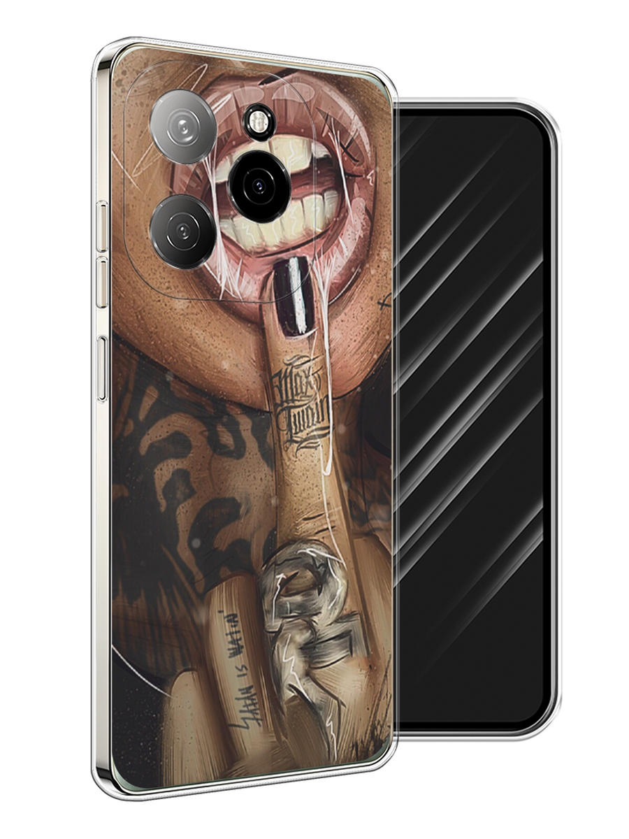 

Чехол Awog на Tecno Spark 20 Pro 5G "Девушка с татуировками", Бежевый;розовый;черный, 305750-1