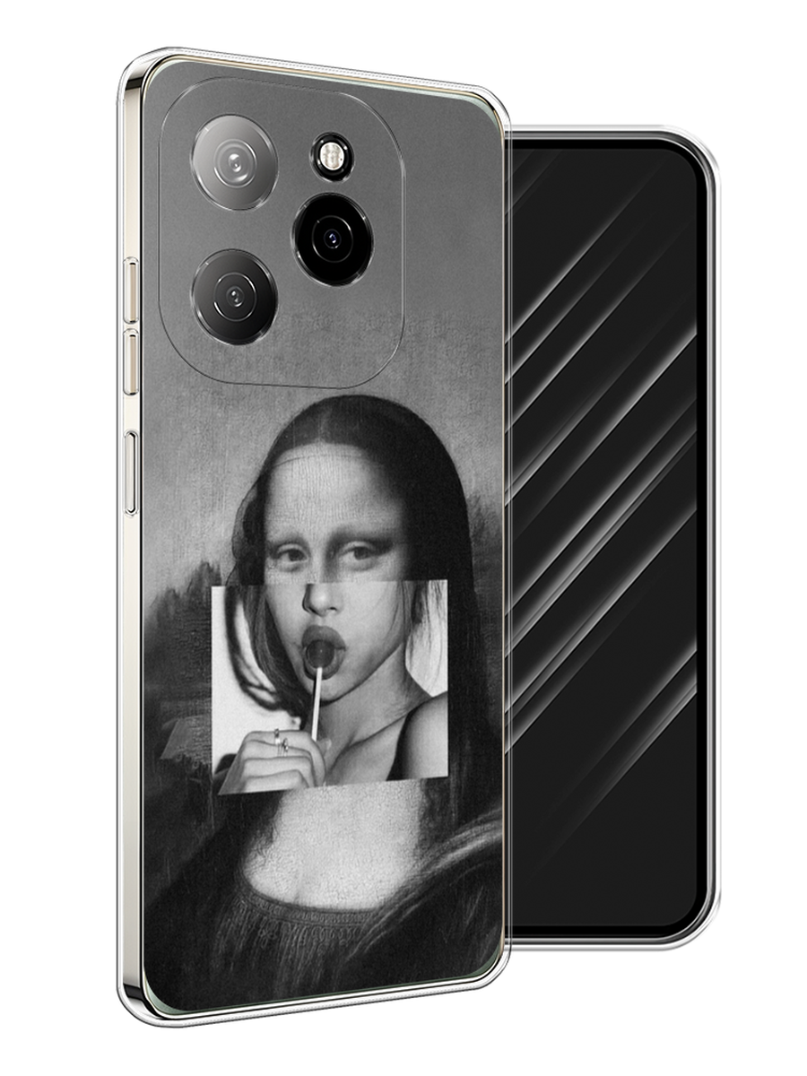 

Чехол Awog на Tecno Spark 20 Pro 5G "Mona Lisa sucking lollipop", Серый, 305750-1