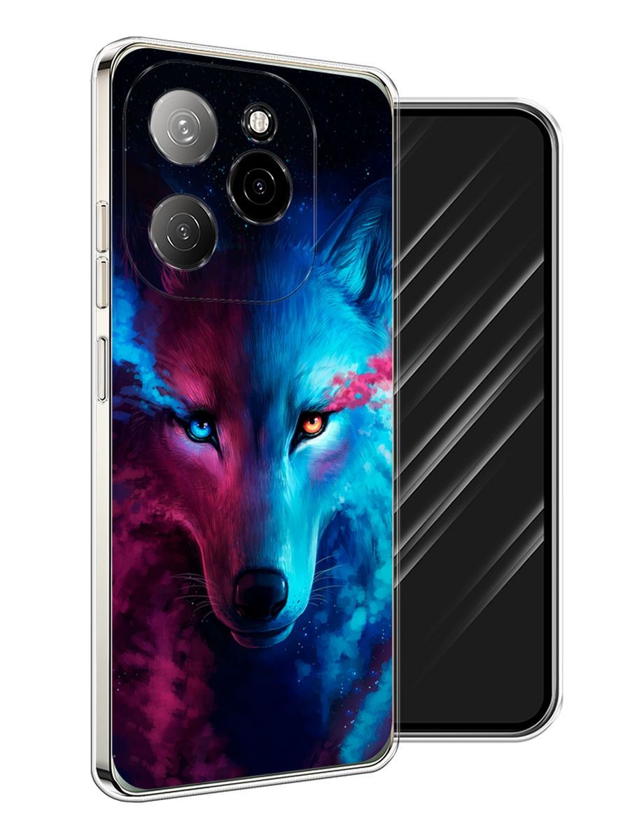 

Чехол Awog на Tecno Spark 20 Pro 5G "Волшебный волк", Голубой;розовый, 305750-1