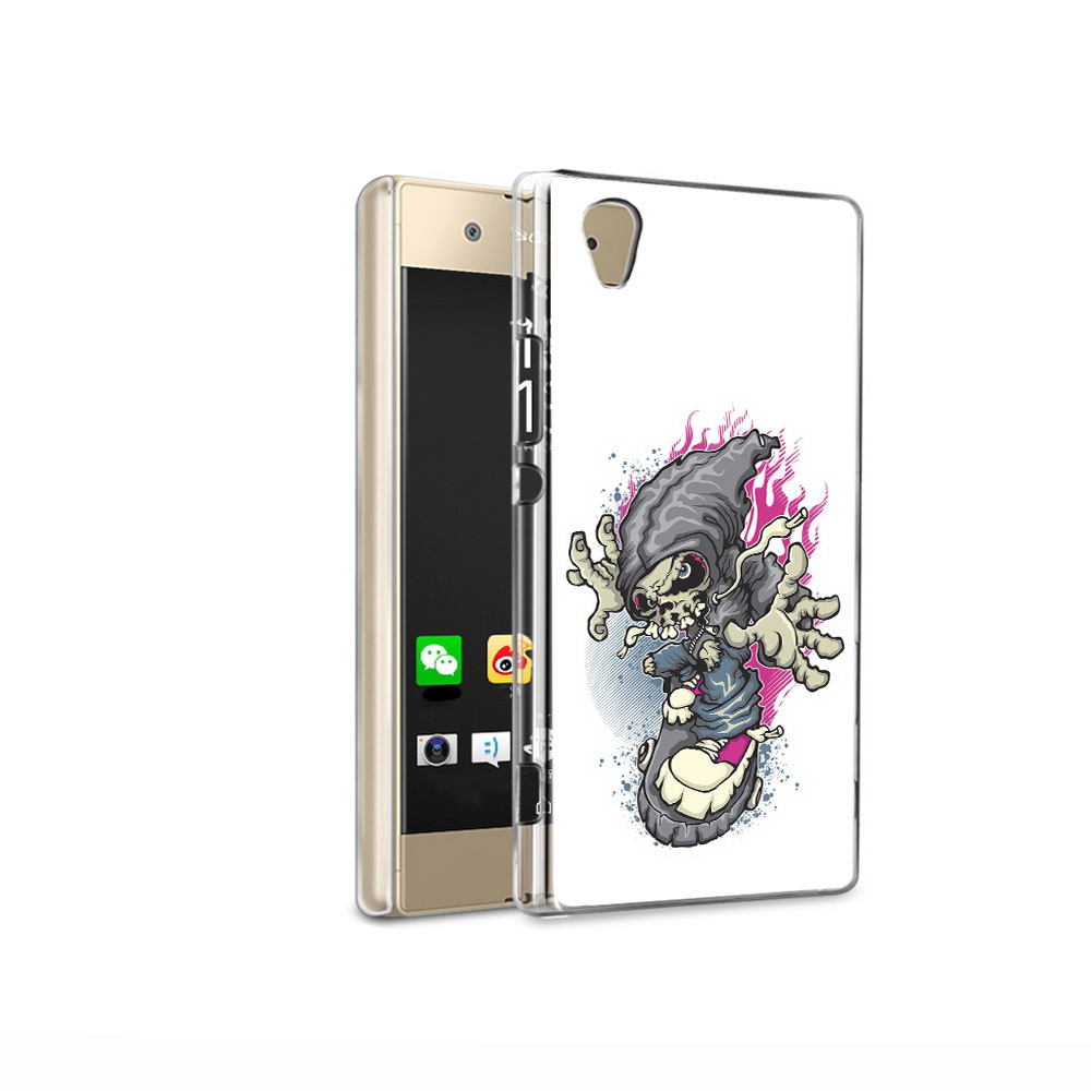 

Чехол MyPads Tocco для Sony Xperia XA1 Ultra нарисованный скелет на скейт борде, Прозрачный, Tocco