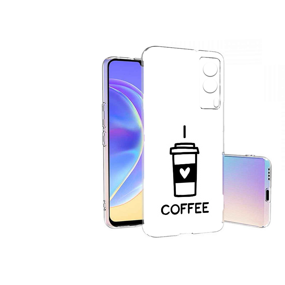 

Чехол MyPads Tocco для Vivo V21E Я люблю кофе (PT161736.380.206), Прозрачный, Tocco