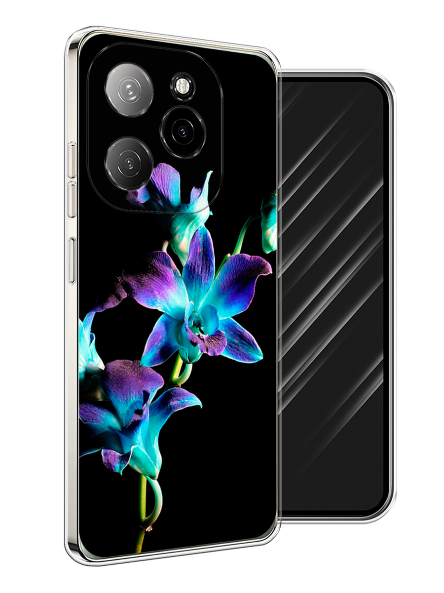

Чехол Awog на Tecno Spark 20 Pro 5G "Синий цветок на черном", Черный;голубой;синий, 305750-1