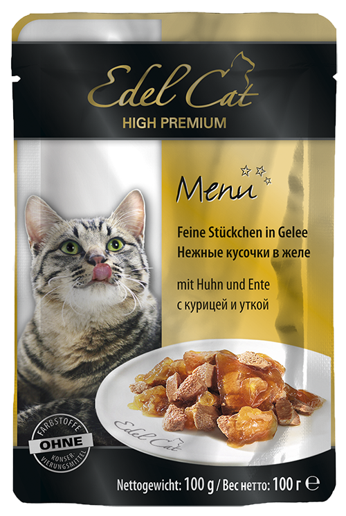 фото Влажный корм для кошек edel cat menu, курица, утка, 20шт по 100г