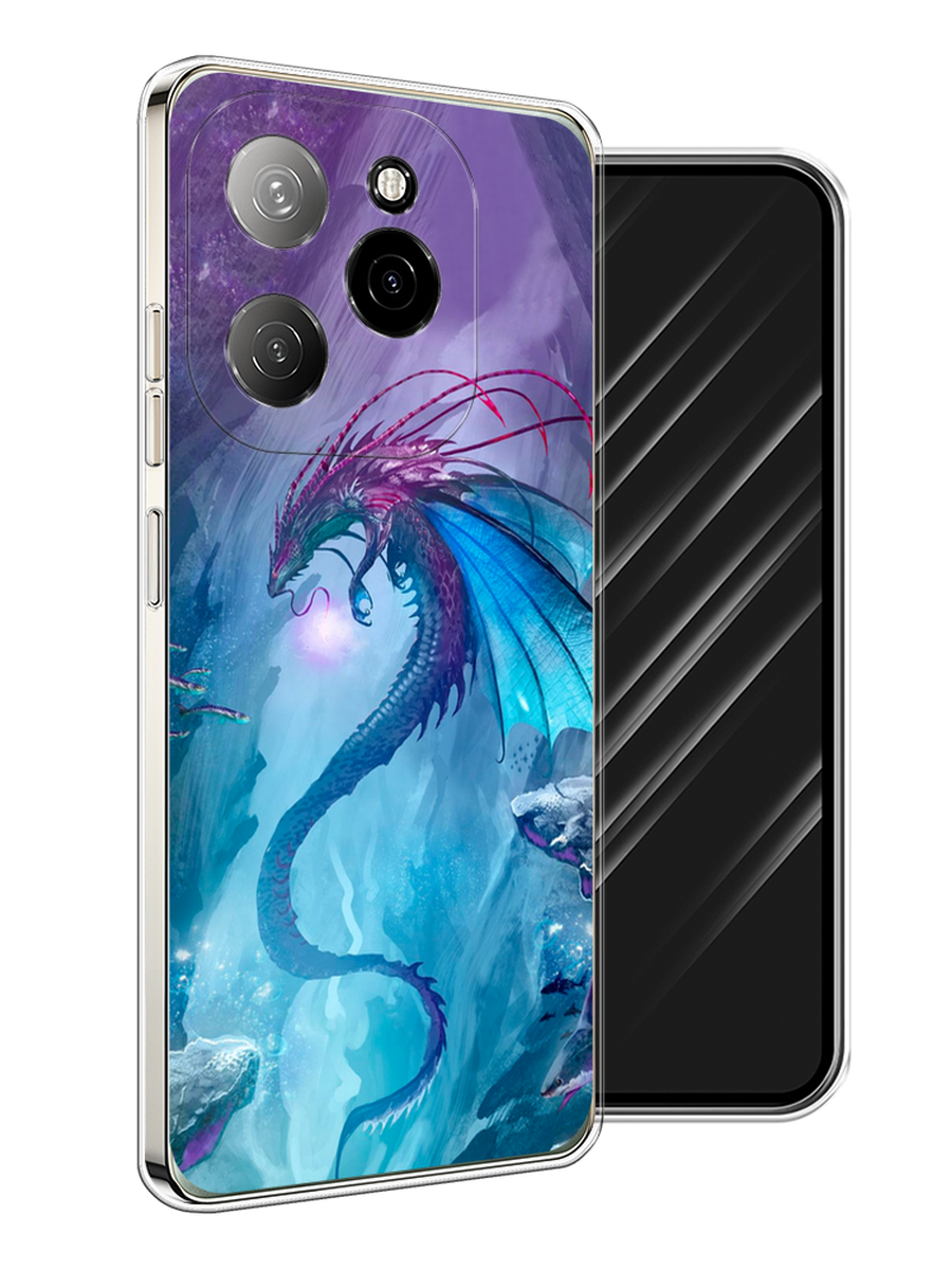 

Чехол Awog на Tecno Spark 20 Pro 5G "Водный дракон", Голубой;фиолетовый;синий, 305750-1