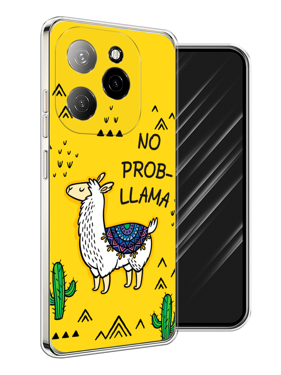 

Чехол Awog на Tecno Spark 20 Pro 5G "No probLLama", Желтый;черный;синий, 305750-1