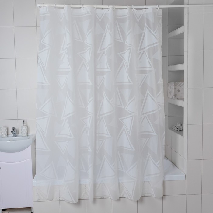 Доляна Штора для ванной комнаты Доляна «Трио», 180x180 см, EVA