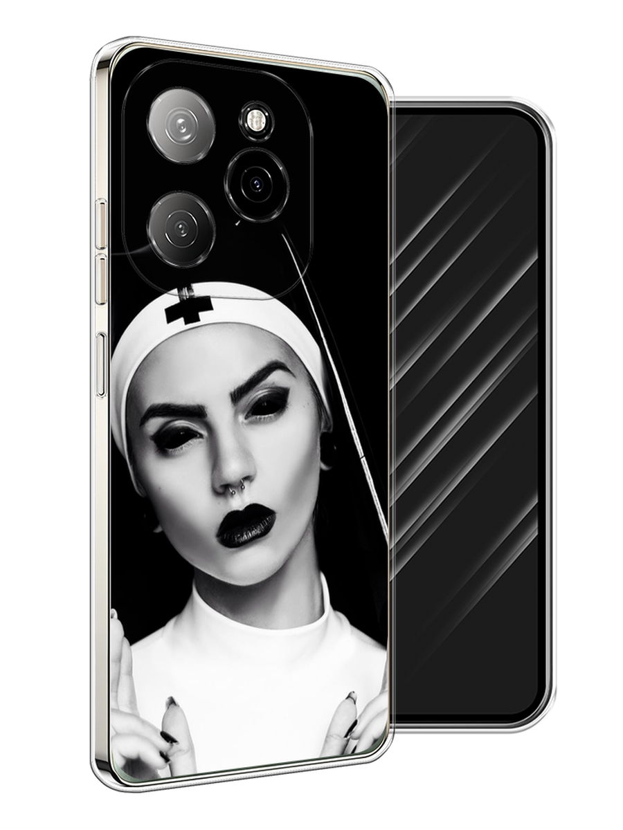 

Чехол Awog на Tecno Spark 20 Pro 5G "Черная монашка", Серый;черный, 305750-1