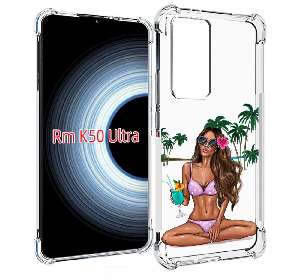 

Чехол MyPads Гавайская-девушка женский для Xiaomi 12T / Redmi K50 Ultra, Прозрачный, Tocco