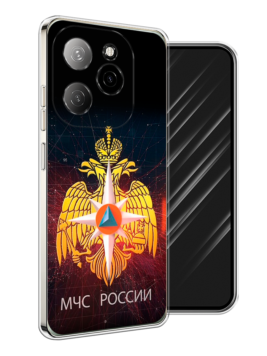 

Чехол Awog на Tecno Spark 20 Pro 5G "МЧС России", Черный;желтый;красный, 305750-1