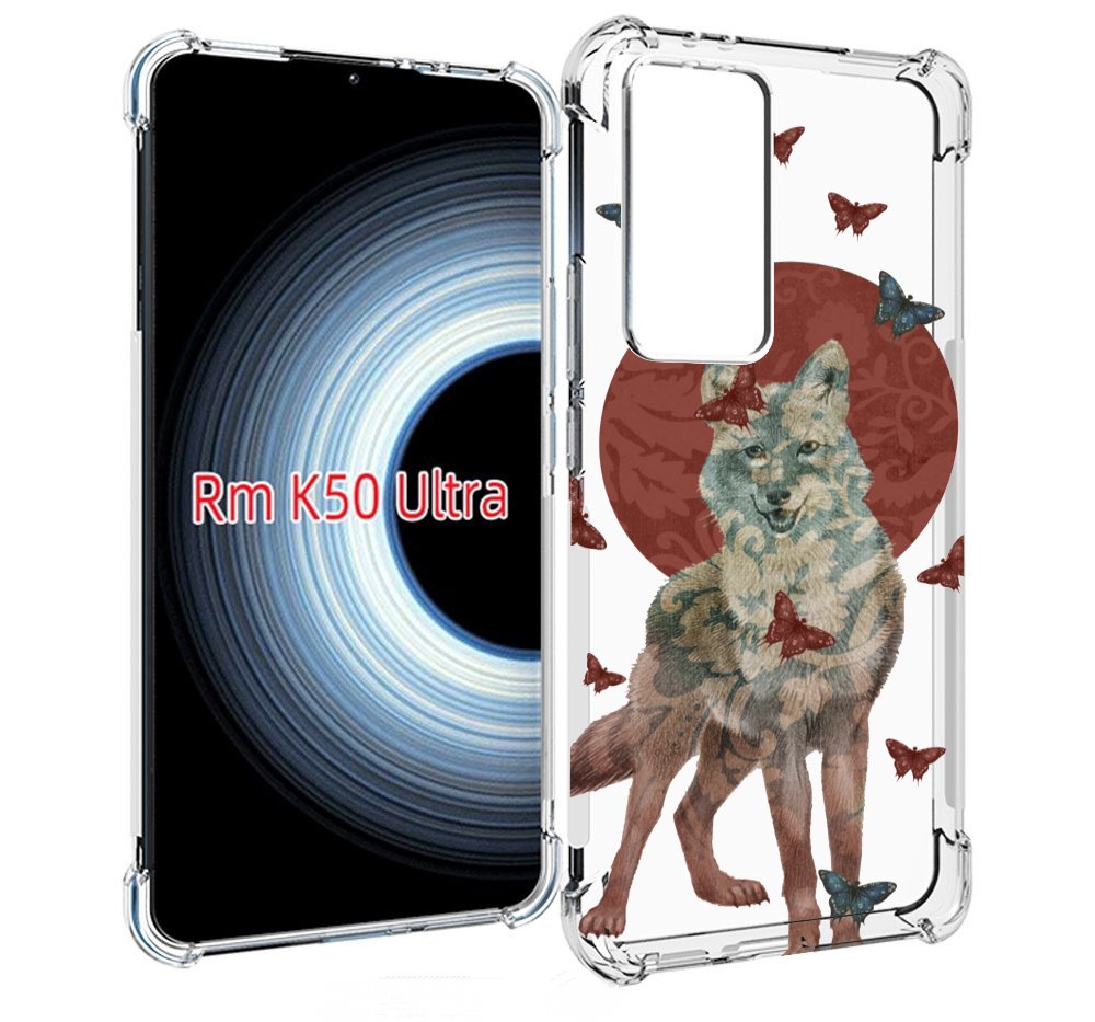 

Чехол MyPads Волчица с бабочками для Xiaomi 12T / Redmi K50 Ultra, Прозрачный, Tocco