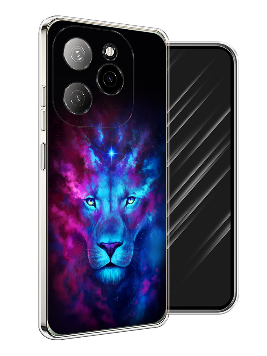 

Чехол Awog на Tecno Spark 20 Pro 5G "Космический лев", Голубой, 305750-1