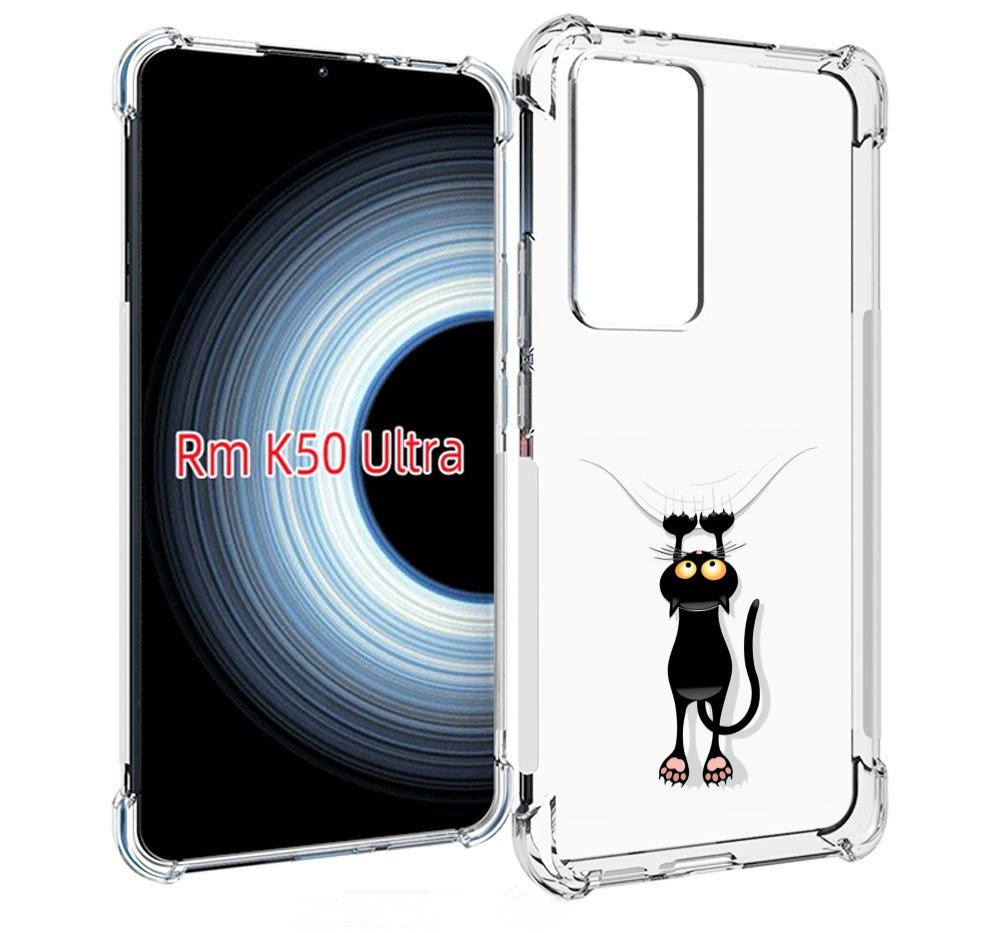 

Чехол MyPads Висячий-кот для Xiaomi 12T / Redmi K50 Ultra, Прозрачный, Tocco