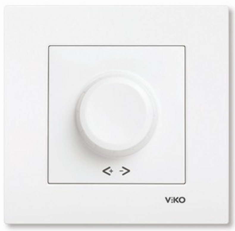 Диммер Viko для ламп белый 600W поворотный, 90960020 диммер panasonic модуль 40 400w крем karre plus 54886 wktt0525 2bg res