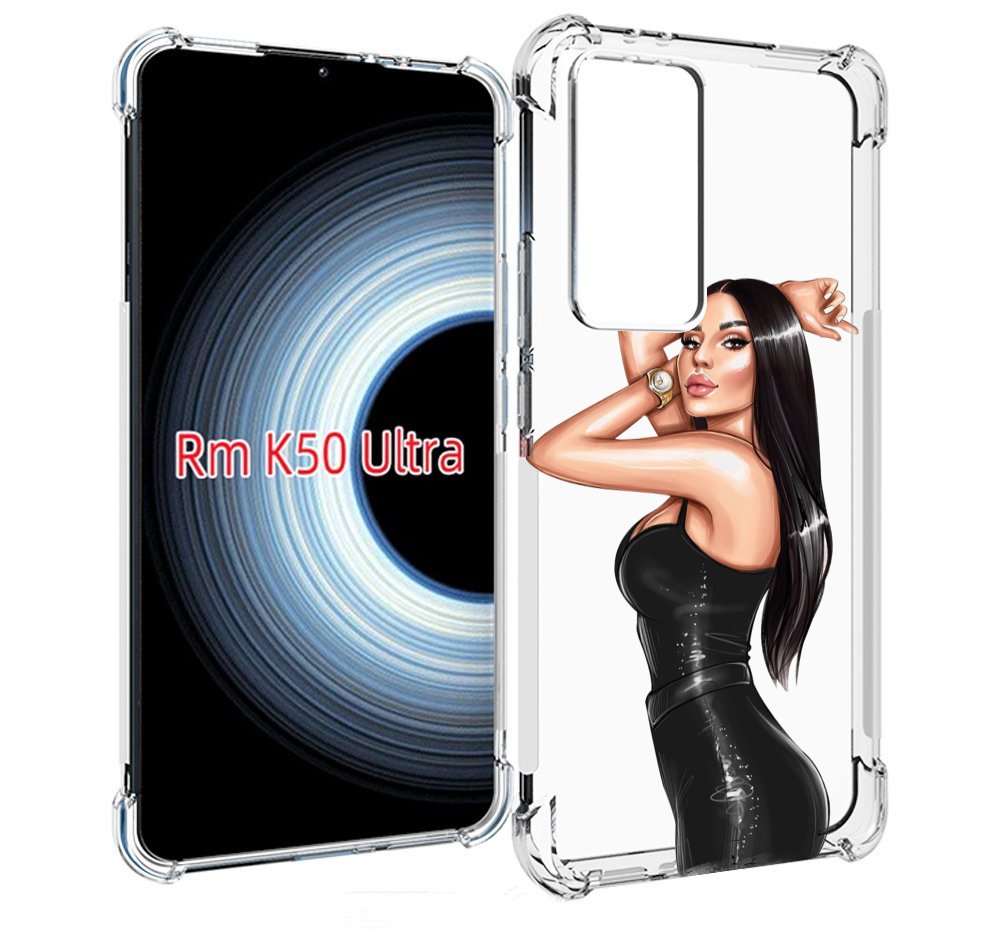 Чехол MyPads Брюнетка-с-часами для Xiaomi 12T / Redmi K50 Ultra