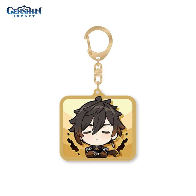 Брелок Genshin Impact акриловый Chibi Expressions Character Acrylic Keychain Zhongli 549₽