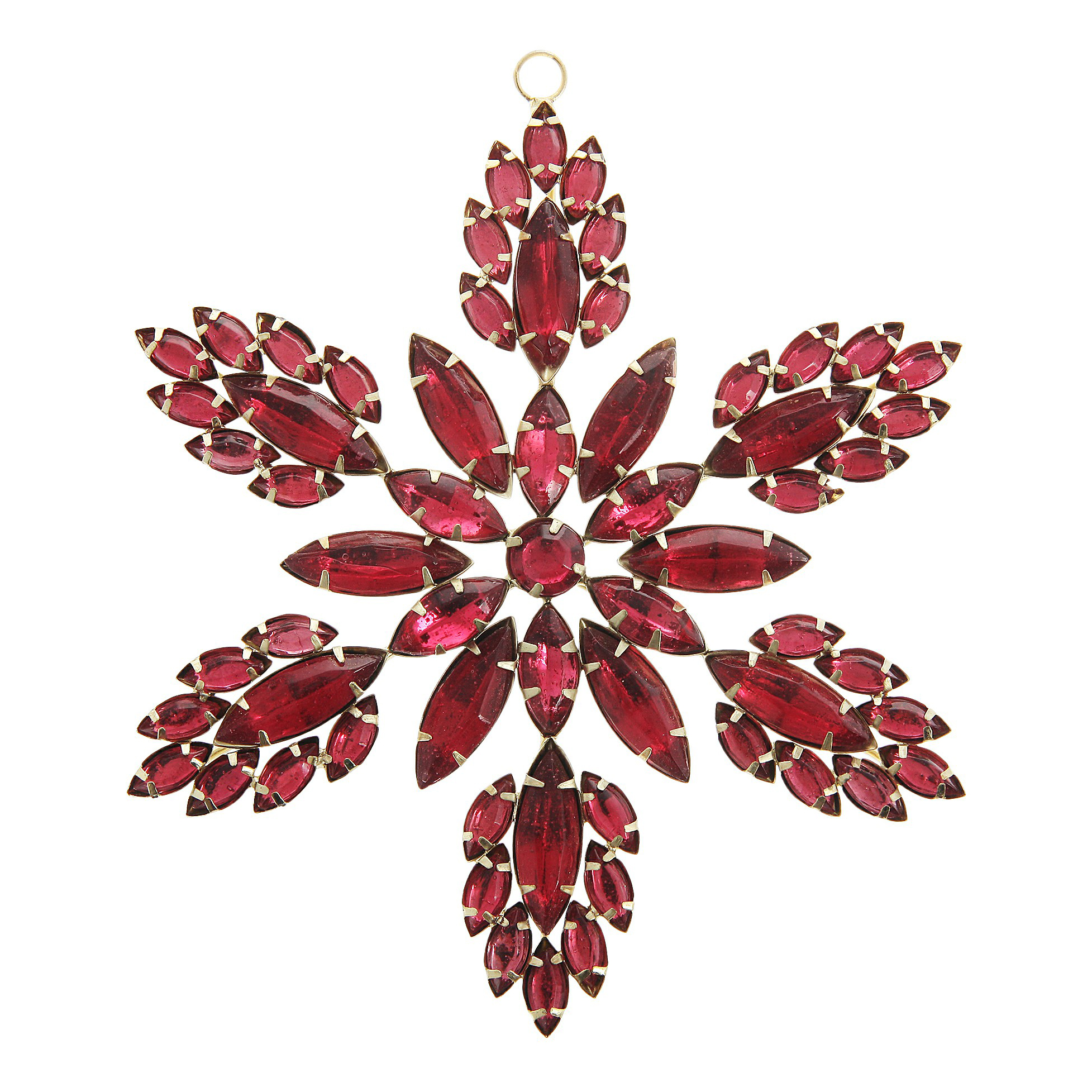 Подвесное украшение новогоднее ShiShi Снежинка красное 15 см