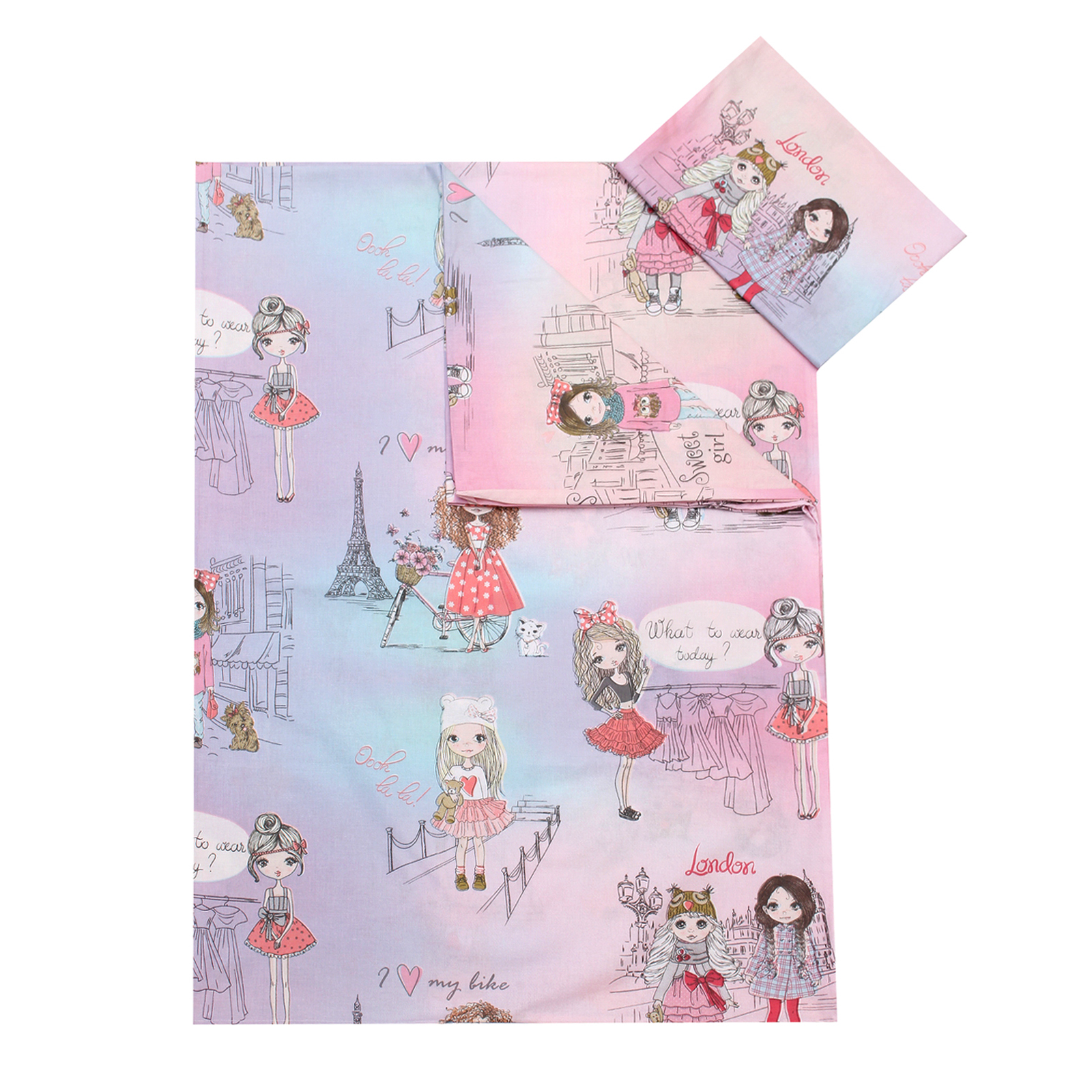 

Комплект в кроватку AmaroBaby TIME TO SLEEP Парижанка, розовый, 3 предмета
