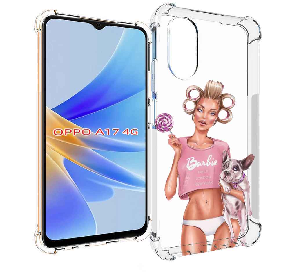

Чехол MyPads Барби-с-собачкой женский для OPPO A17, Прозрачный, Tocco