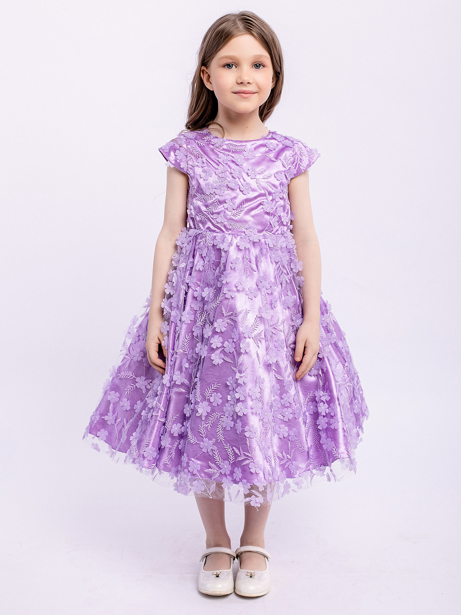 Платье детское Batik 025 п23, сиреневый цветы, 98