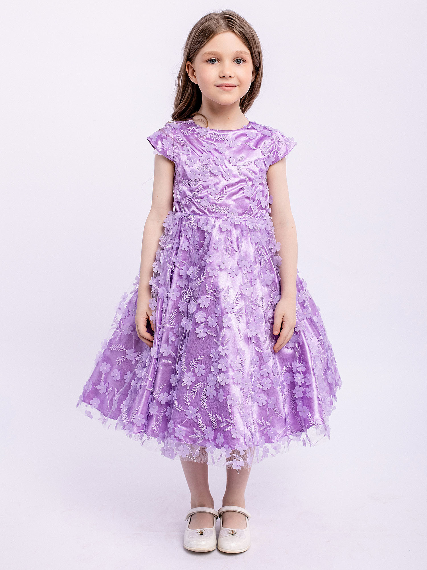 

Платье детское Batik 025 п23, сиреневый цветы, 128, Фиолетовый, 025 п23