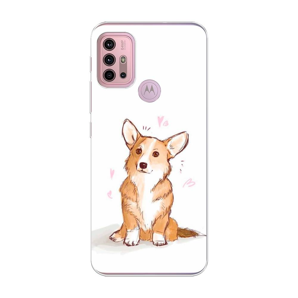 фото Силиконовый чехол "корги любовь" на motorola moto g30 awog