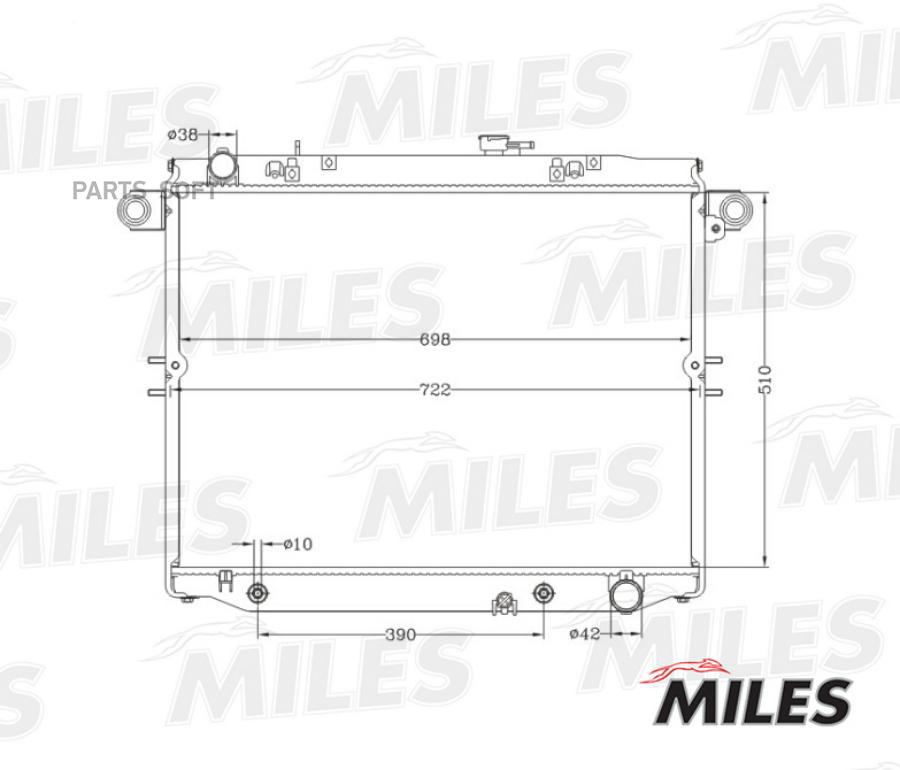 

Радиатор (Паяный) Toyota Land Cruiser 100 4.7 98-08) (Nissens 64882) Acrb061 Miles арт. AC