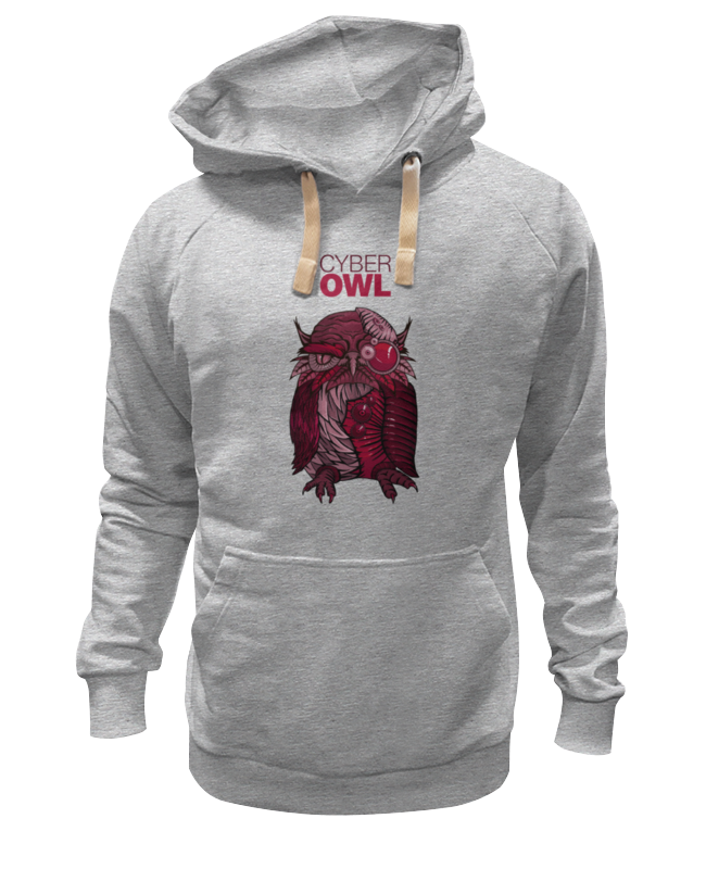 

Худи унисекс Printio Cyber owl серое M, Серый, Cyber owl