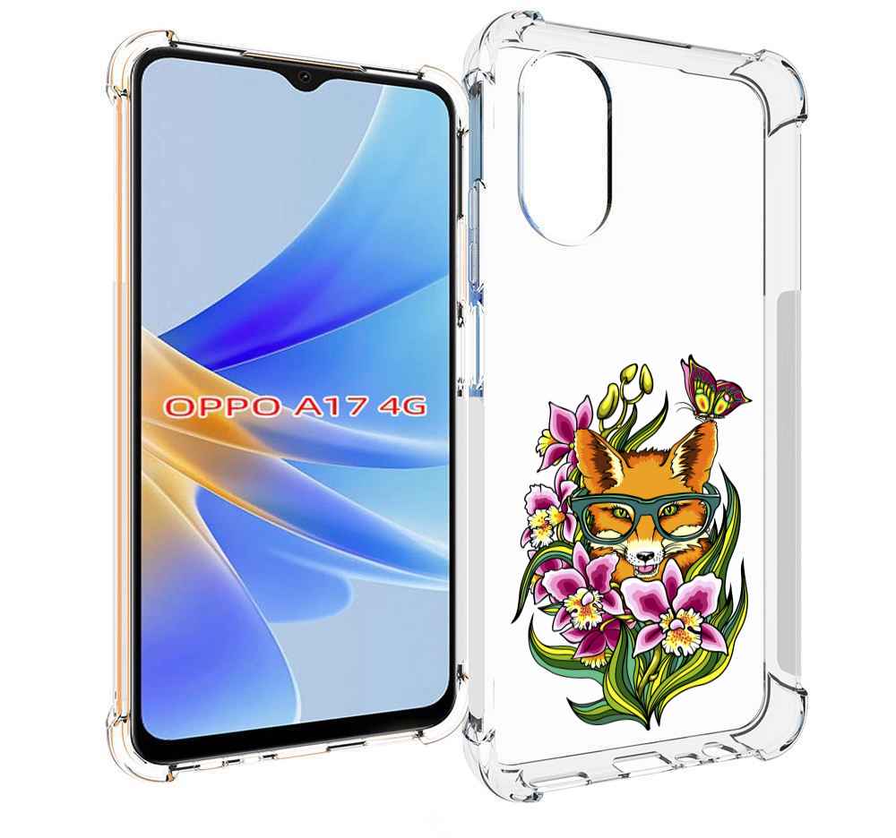

Чехол MyPads Лиса в цветах для OPPO A17, Прозрачный, Tocco